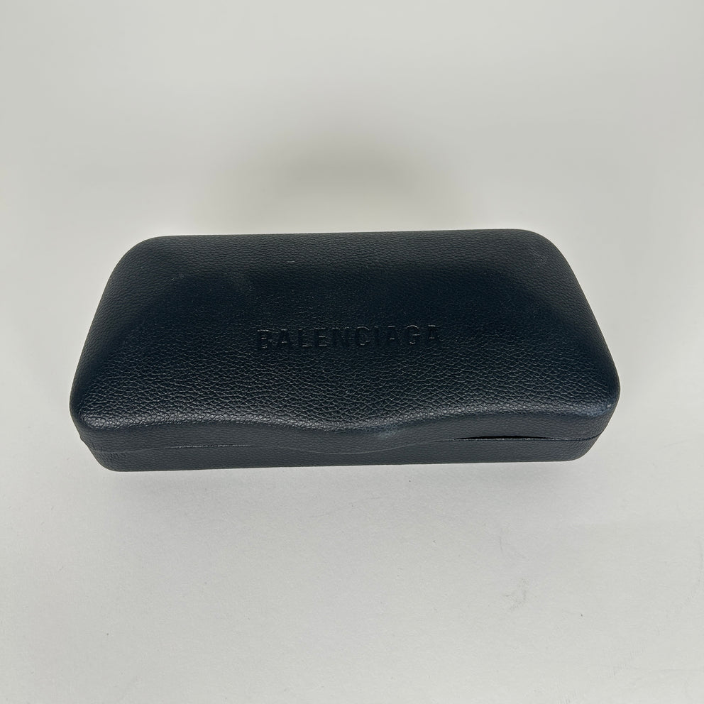 Balenciaga Black Rounded Square Logo Sunglasses