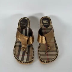 Burberry Beige Nove Check Canvas Espadrilla Size 40