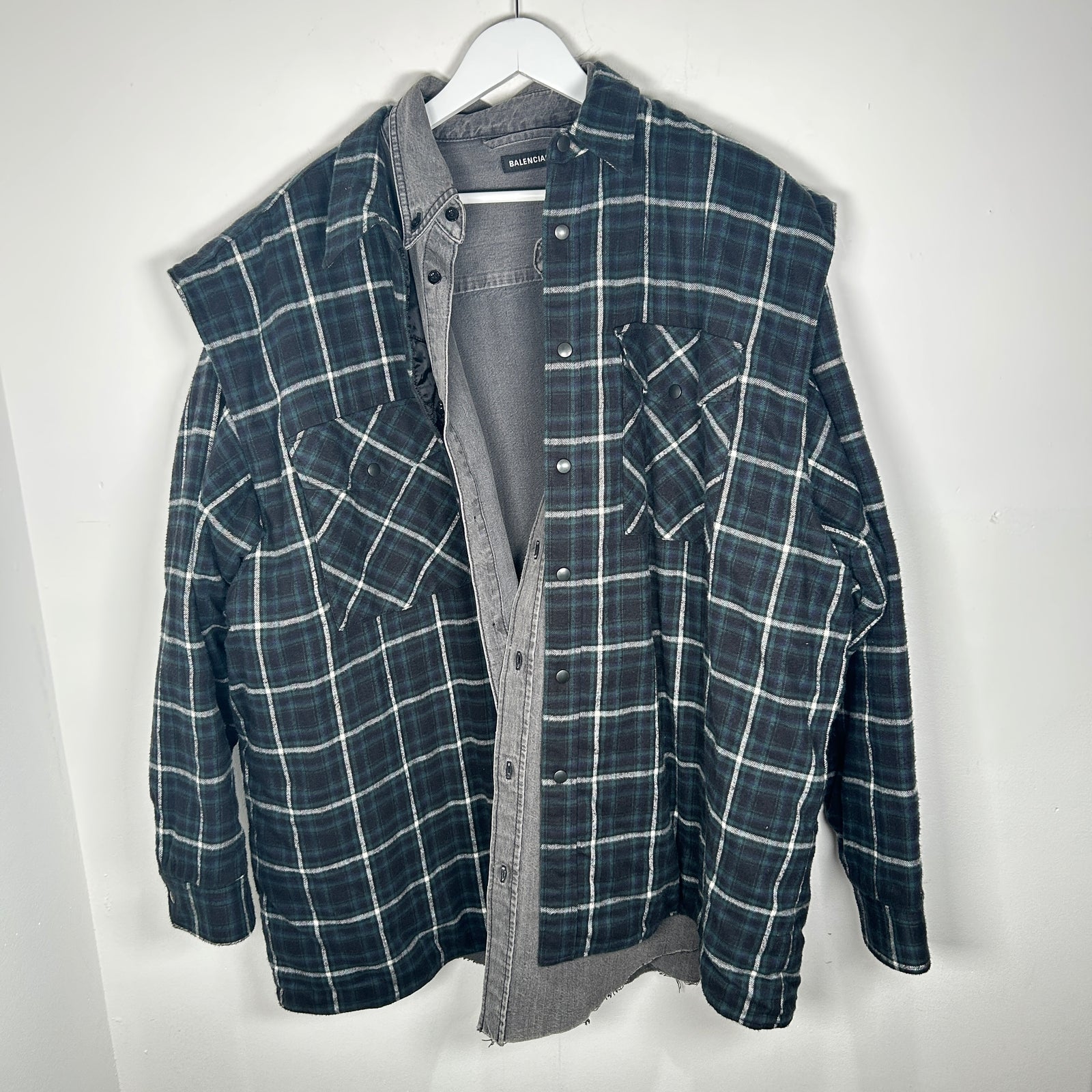 Balenciaga Doubled Layered Flannel Jacket Size XL