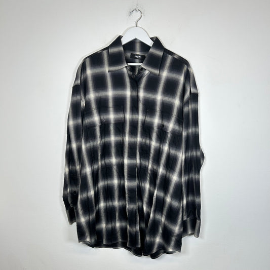 Amiri Black Plaid Check Flannel Shirt Size L