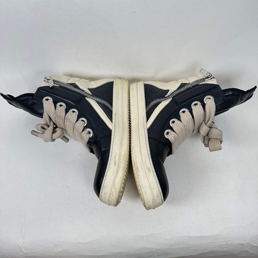 Rick Owens Black Jumbo Lace Geobaskets Size 41