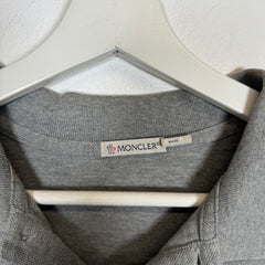 Moncler Grey Double Logo Polo Shirt Size L