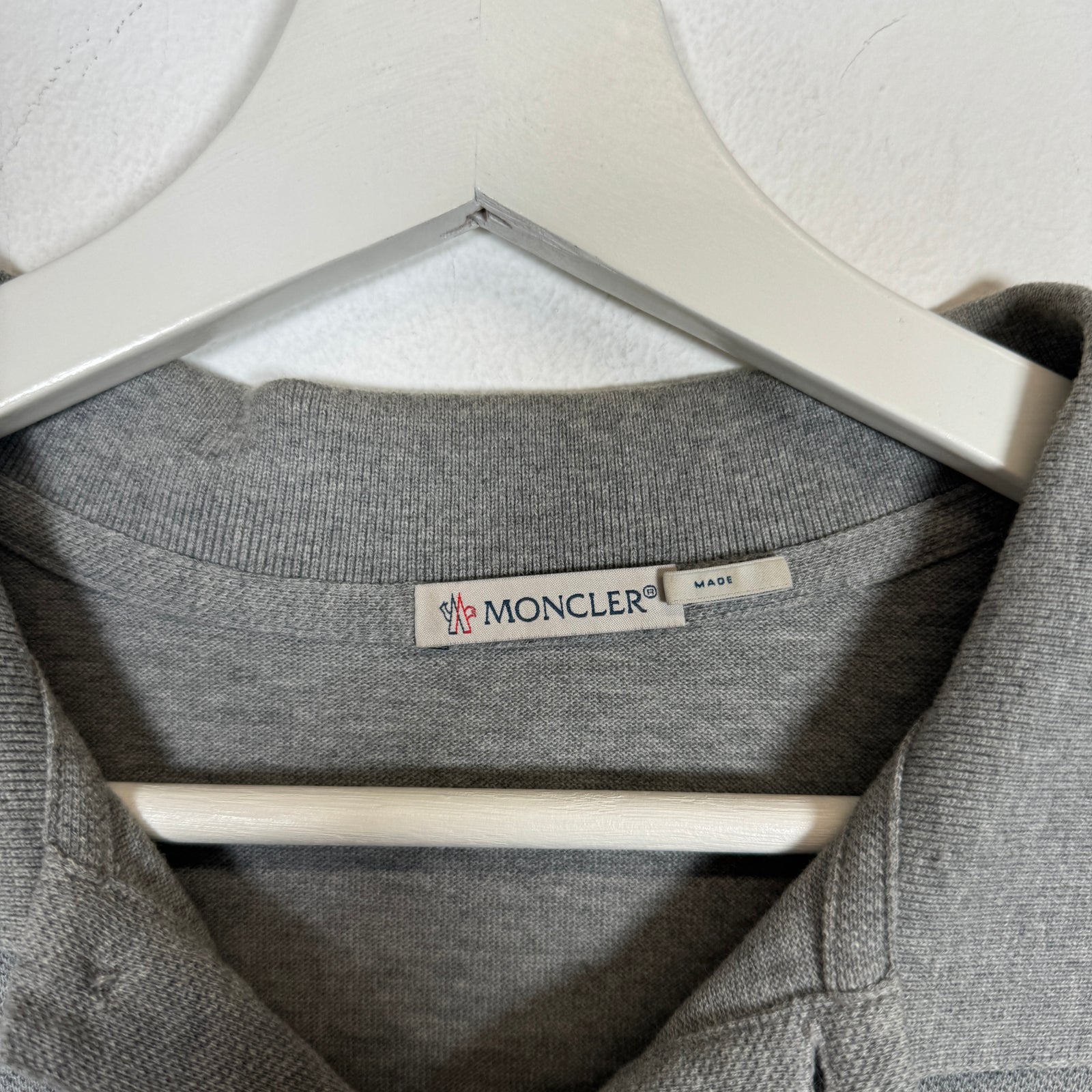Moncler Grey Double Logo Polo Shirt Size L