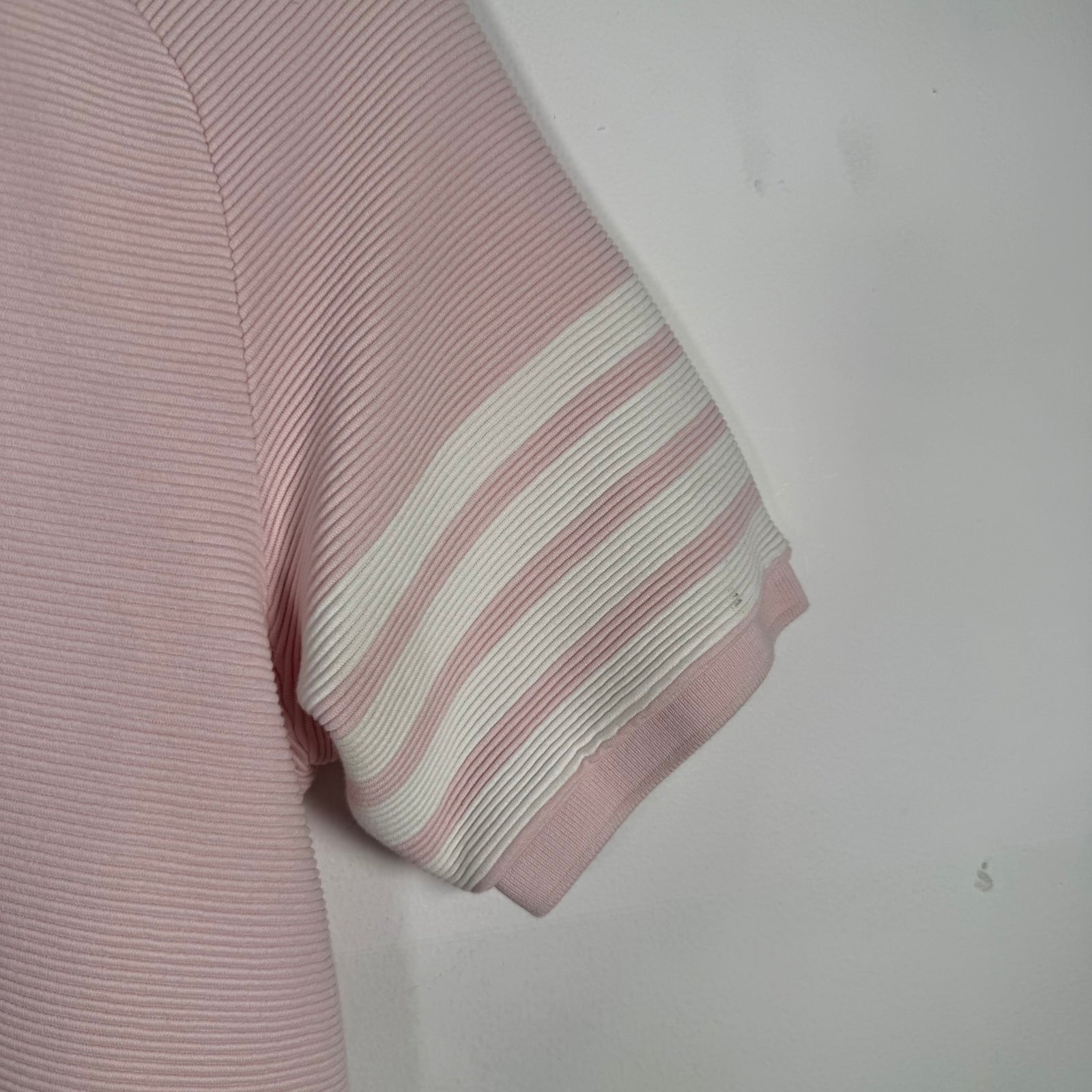 Thom Browne Pink Ribbed Polo Shirt Size 2