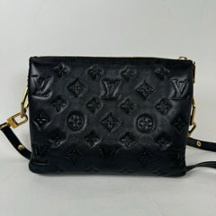 Louis Vuitton Black Lambskin Embossed Coussin BB Bag