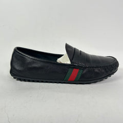 Gucci Black Nappa Leather Driving Loafers
