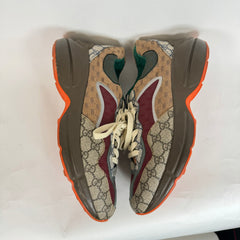 Gucci Burgundy GG Rhyton Sneakers Size 10