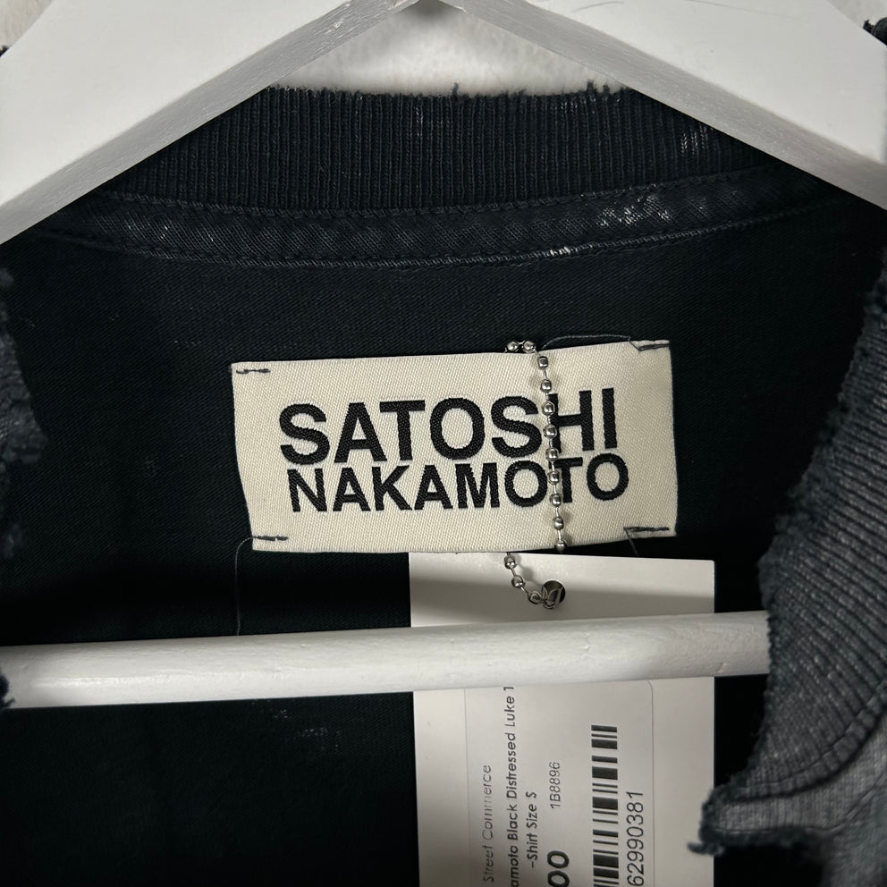 Satoshi Nakamoto Black Distressed Luke T-Shirt Size S