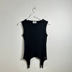 Jean Paul Gaultier Black 'The Garter' Tank Top Size S