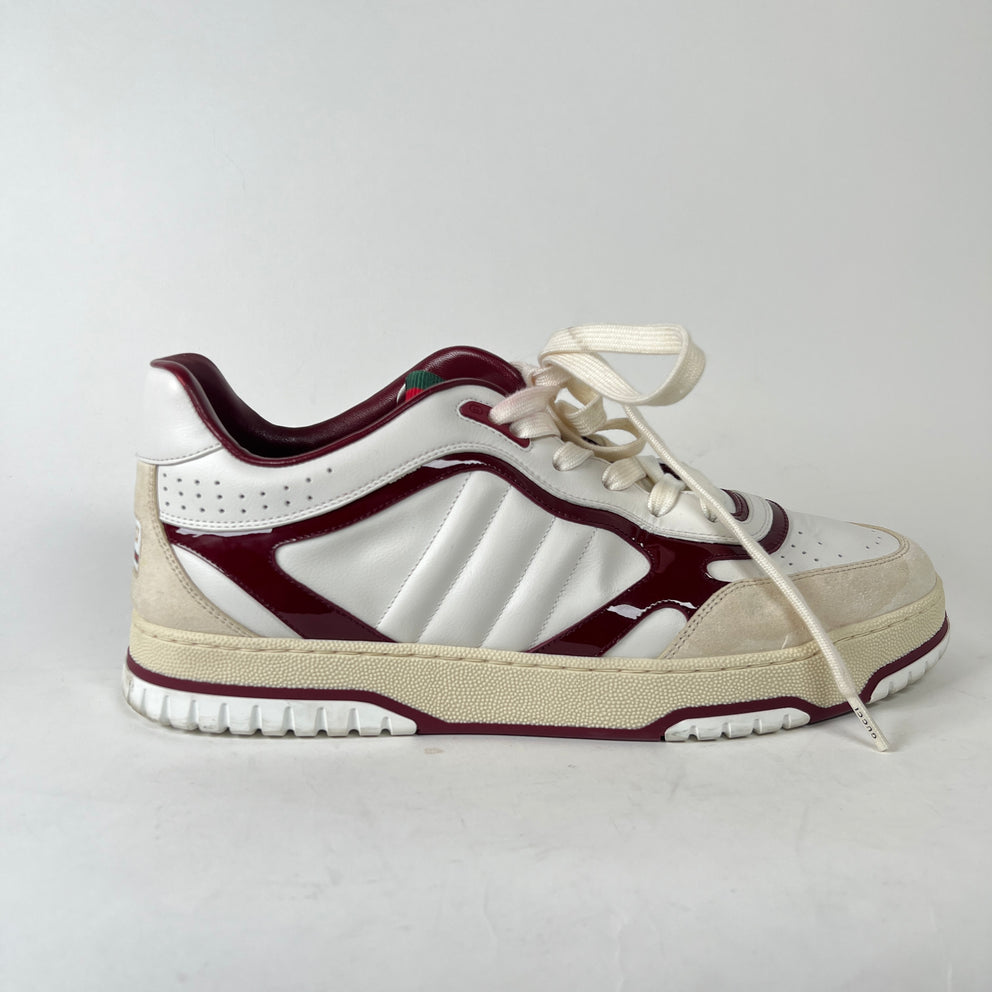 Gucci White/Maroon Re-Web Sneaker Size GG 11