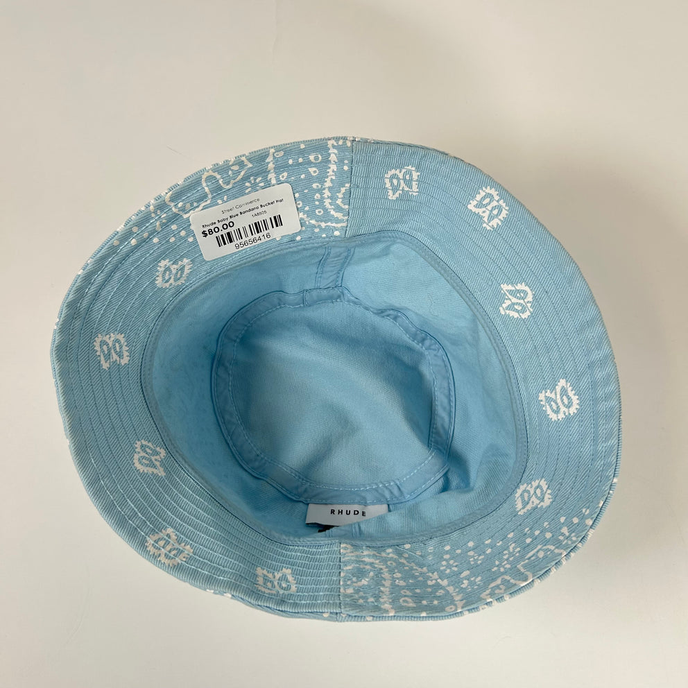 Rhude Baby Blue Bandana Bucket Hat