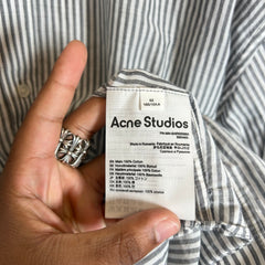 Acne Studios Striped Logo Button-Up Shirt Size L