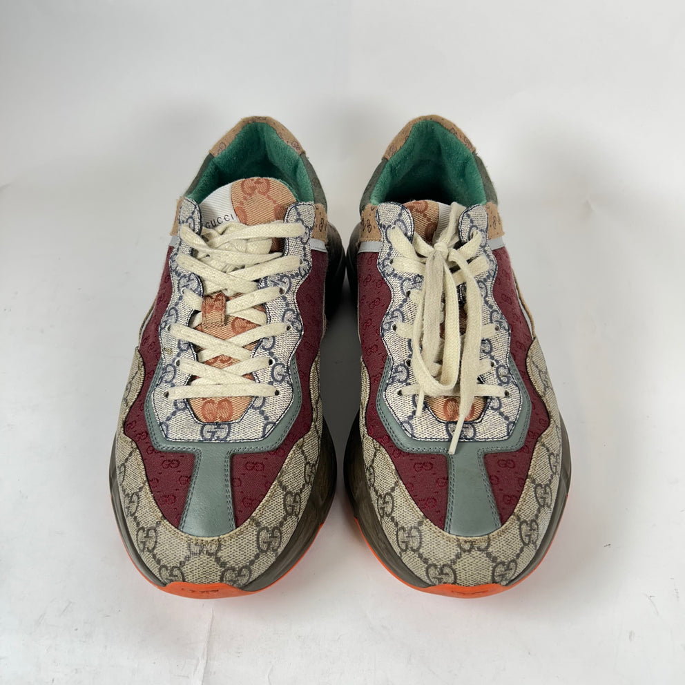 Gucci Burgundy GG Rhyton Sneaker Size GG 10