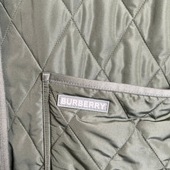 Burberry Olive Quilted Hooded Jacket Size L