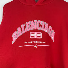 Balenciaga Red/Pink Maison Hoodie Size 3