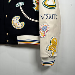 Casablanca 2024 Black 'Chenille' Embroidered Patch Varsity Jacket Size XL