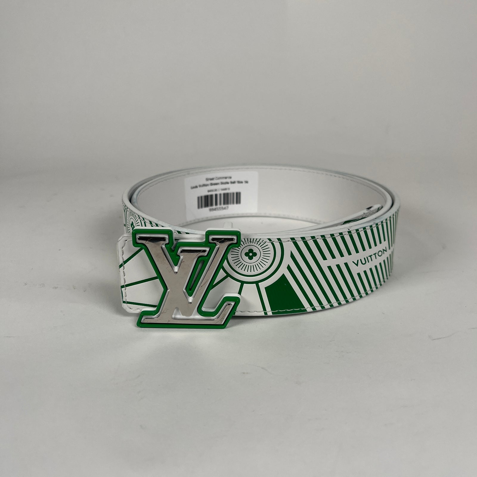 Louis Vuitton Green Skate Belt Size 34