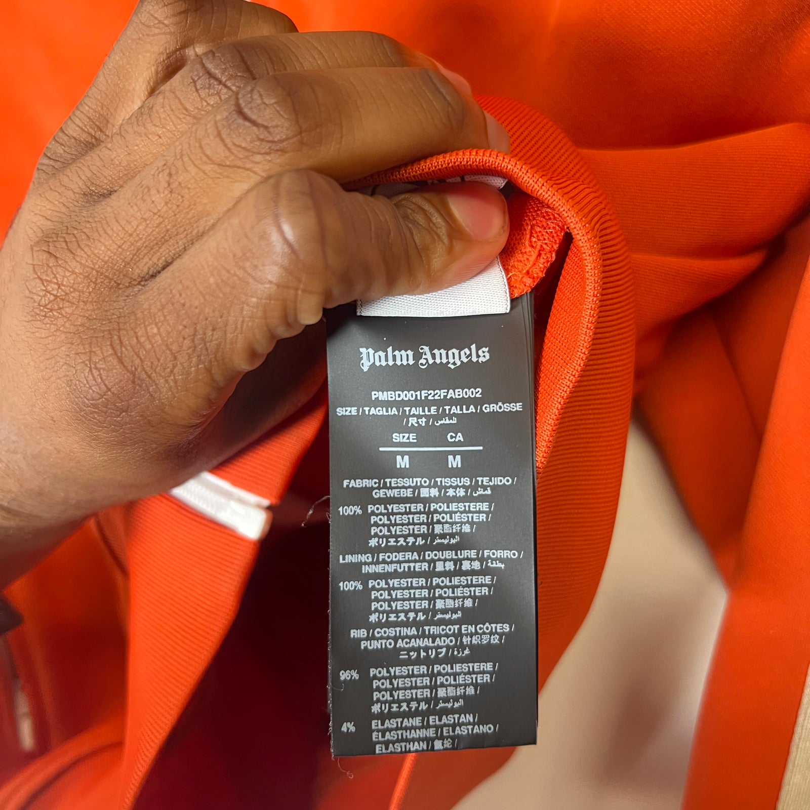 Palm Angels Orange Track Jacket Size M