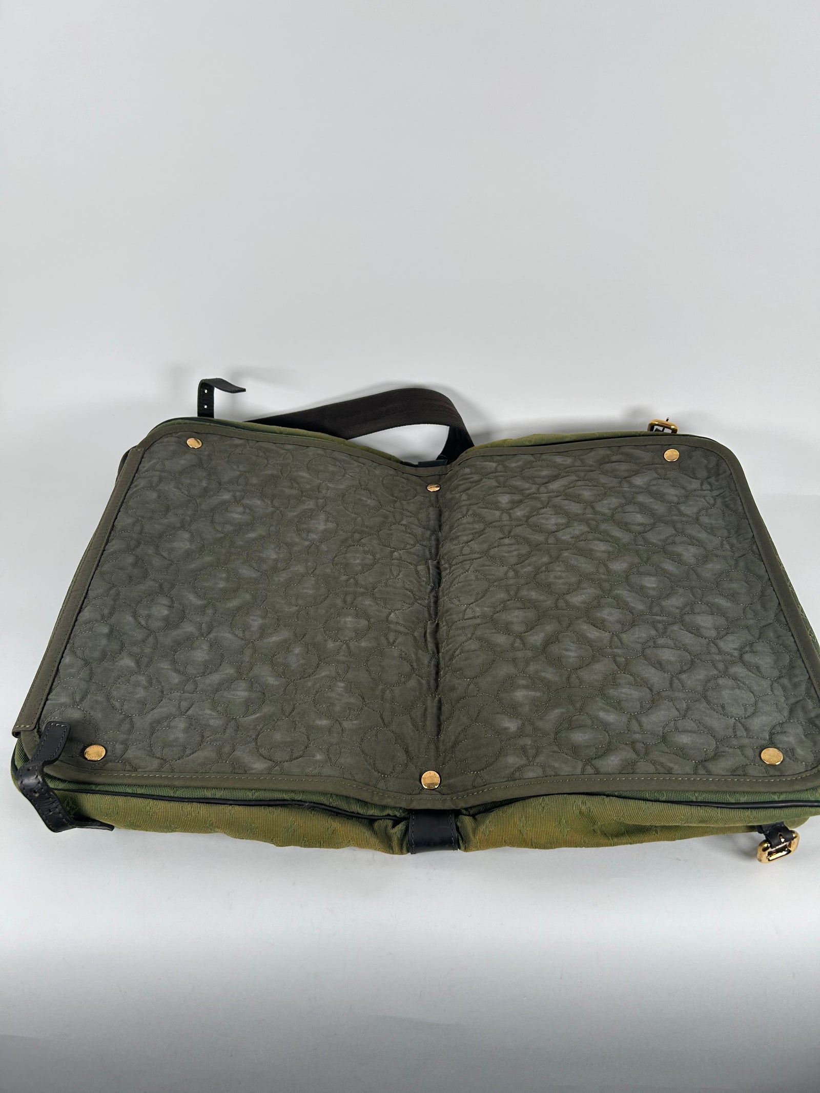Louis Vuitton Mini Sac Maman Green Canvas Monogram Strap Bag