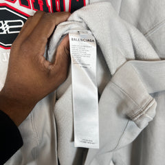 Balenciaga Dirty White Authentic Jersey Apparel Hoodie Size S