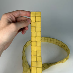 Bottega Veneta Yellow Leather Braided Belt Size 34