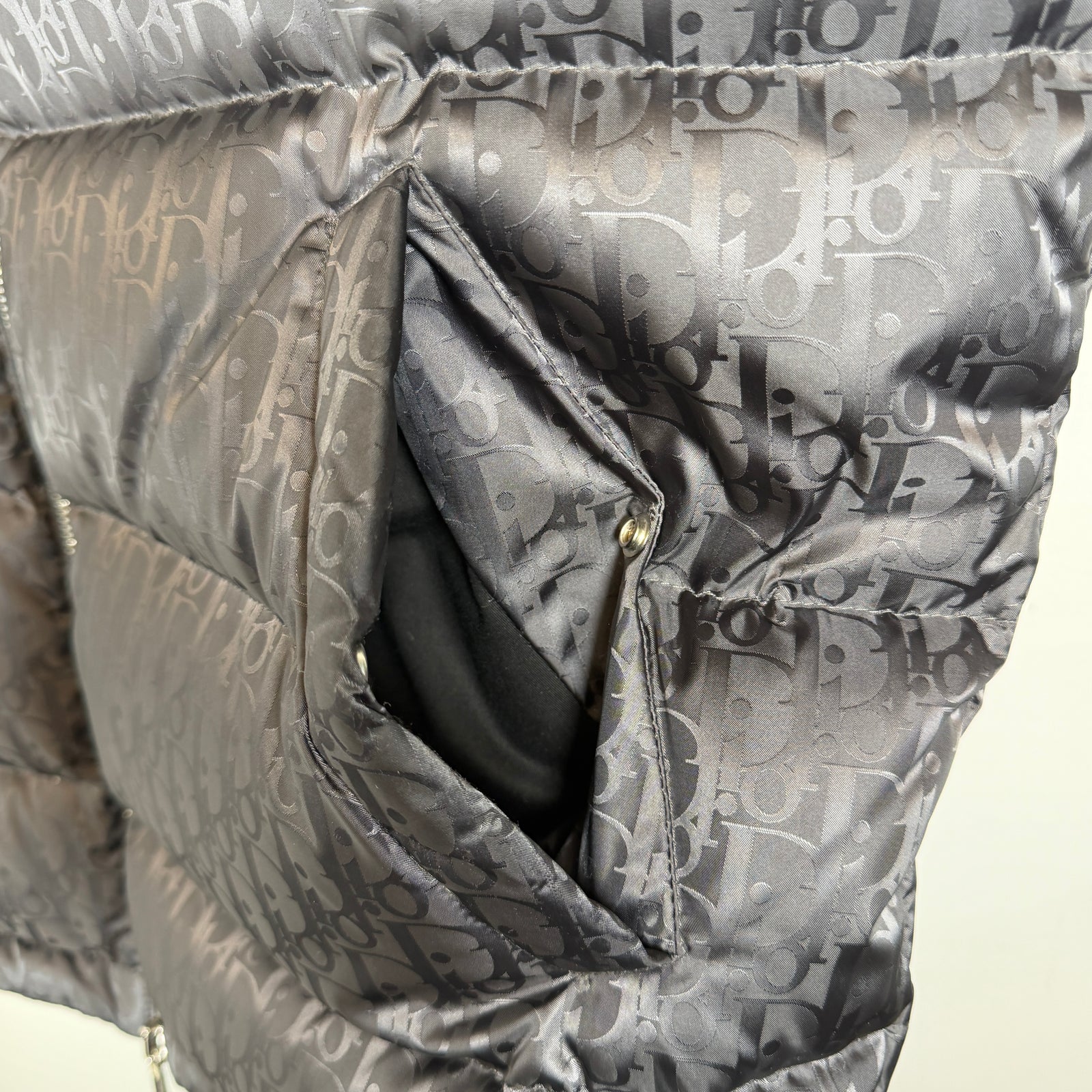 Dior Dark Grey Oblique Puffer Vest Size 56