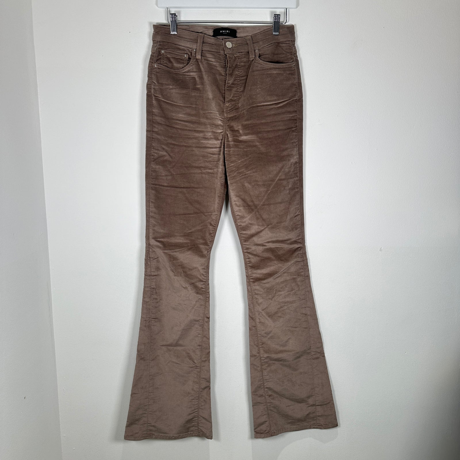 Amiri Velour Flare Brown Pants Size 28