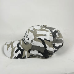Street Commerce Snow Camo Mirrored Logo Distressed Cap