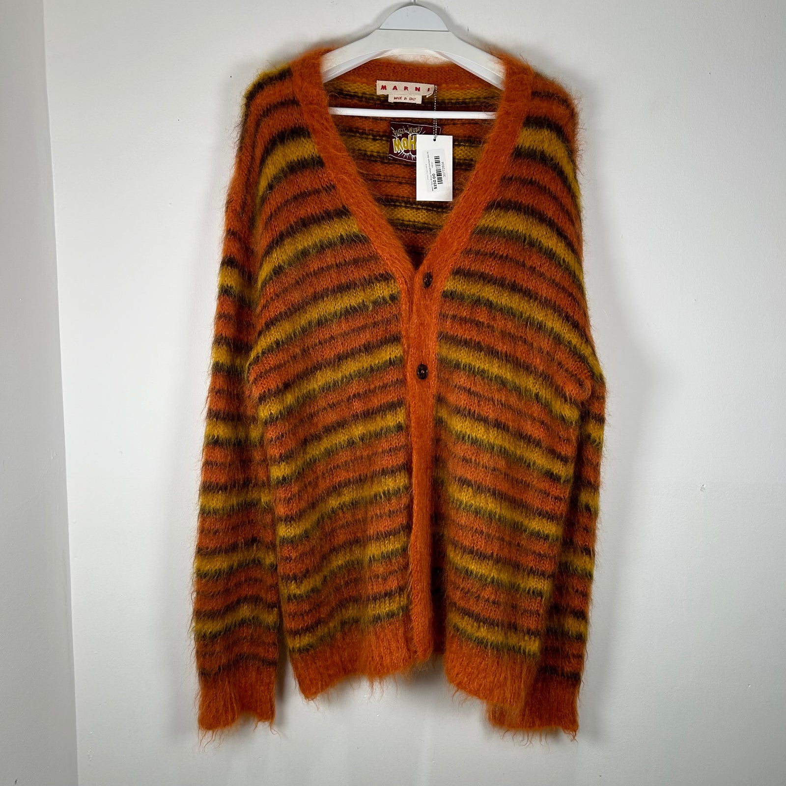Marni Fuzzy Wuzzy Orange Cardigan Size 52
