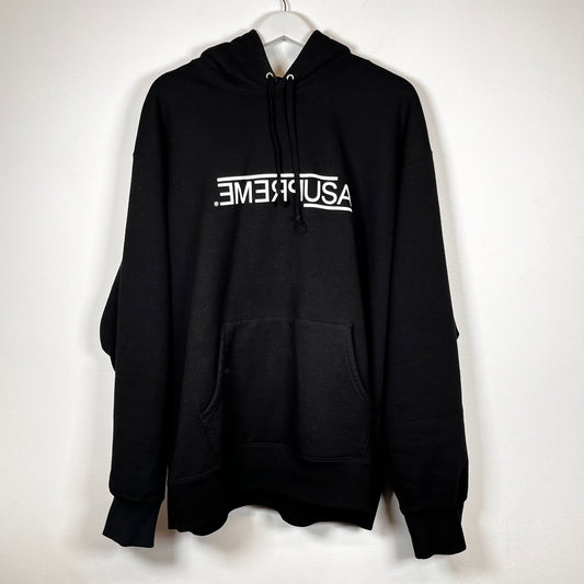 Supreme Black Mirrored Logo Hoodie Size XL