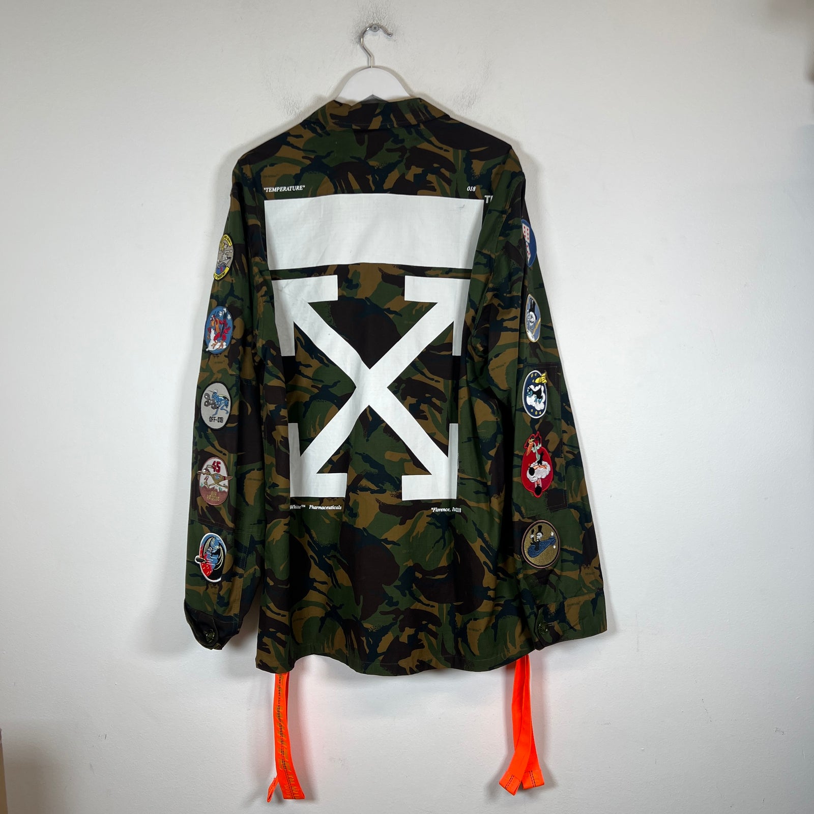 Off-White SS18 Camo Field Patches M-65 Cargo Jacket Size XXL