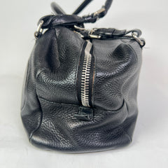 Prada Vintage Pebbled Leather Embossed Bauletto Bag