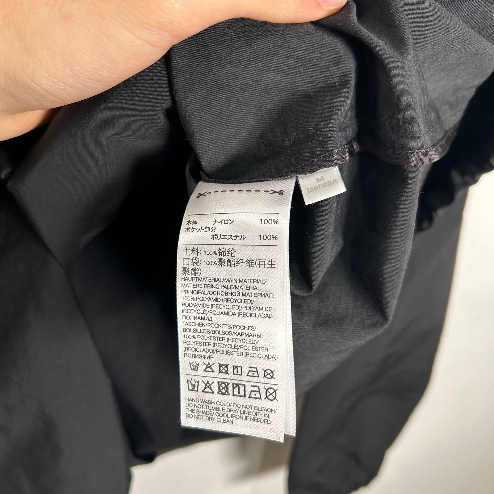 Y-3 Black 'Y' Windbreaker Jacket Size M