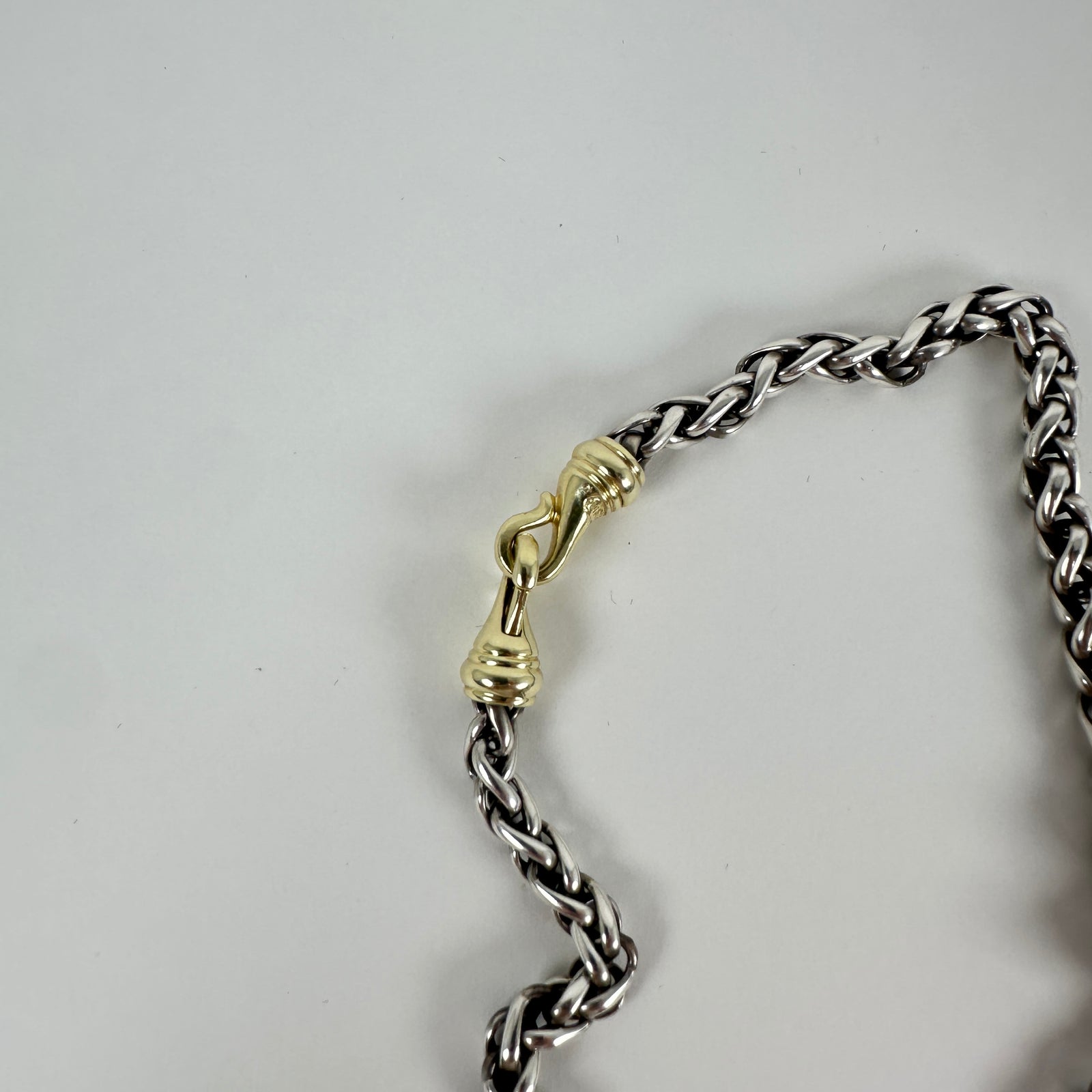 David Yurman Wheat Chain 14k Wallet Clasp Necklace