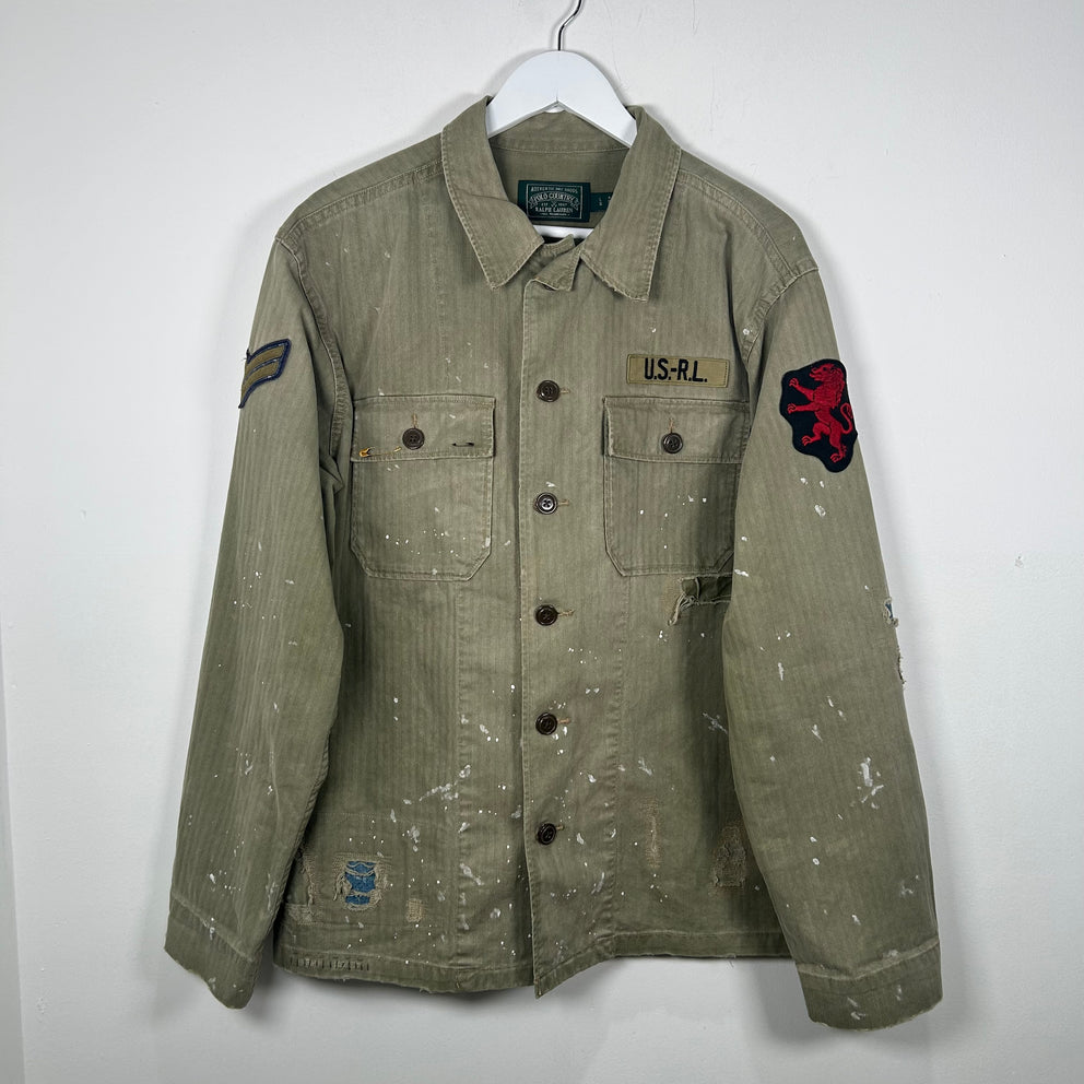 Ralph Lauren Herringbone Field Patch Jacket Size L