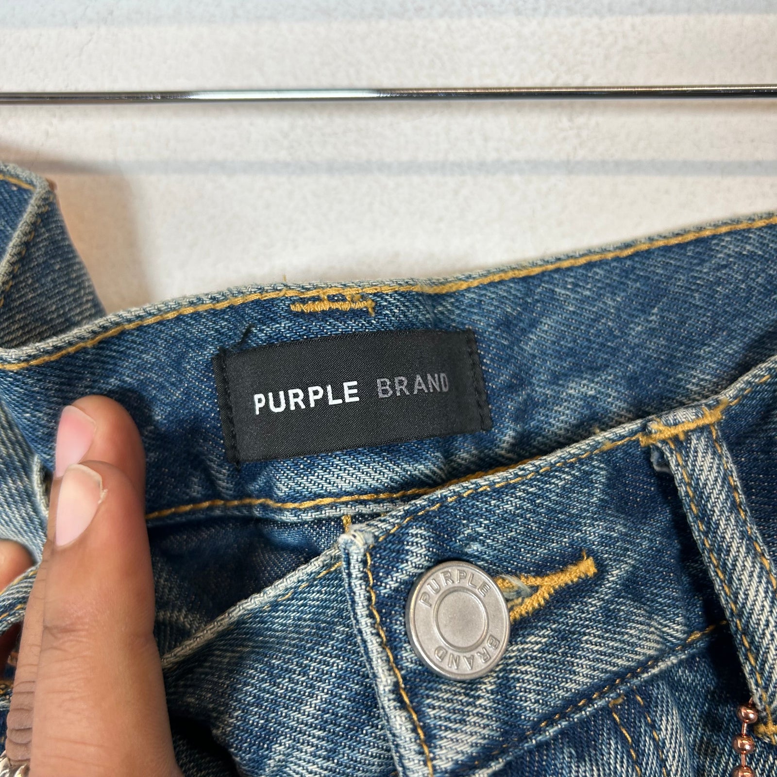 Purple Vintage Knee Slit Indigo Jeans Size 34
