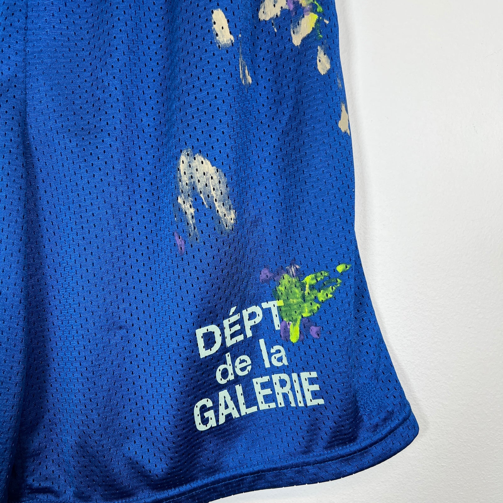 Gallery Dept Blue Paint Splatter Mesh Shorts Size S