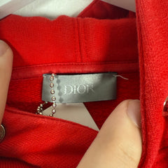 Dior Red 'CD' Logo Red Hoodie Size M