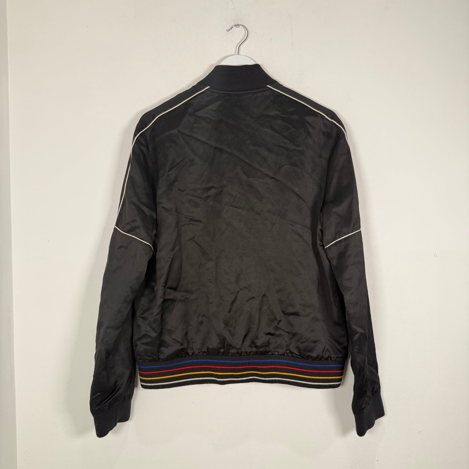 Saint Laurent Embroidered 'YSL' Logo Satin Jacket Size M
