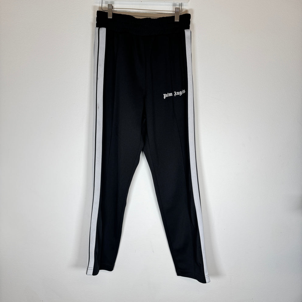 Palm Angels Black/White Wide Leg Track Pants Size XL