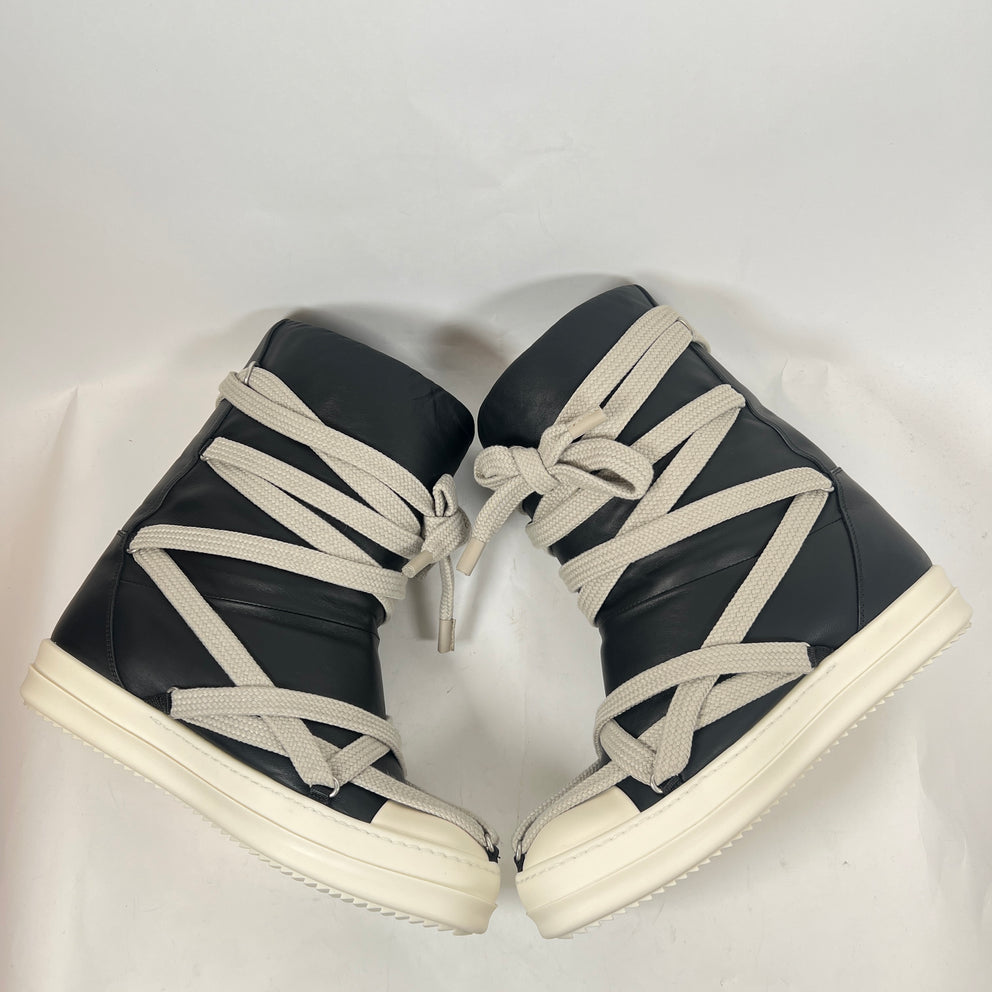 Rick Owens Black/Milk Jumbolace Megalaced Boots Size 41