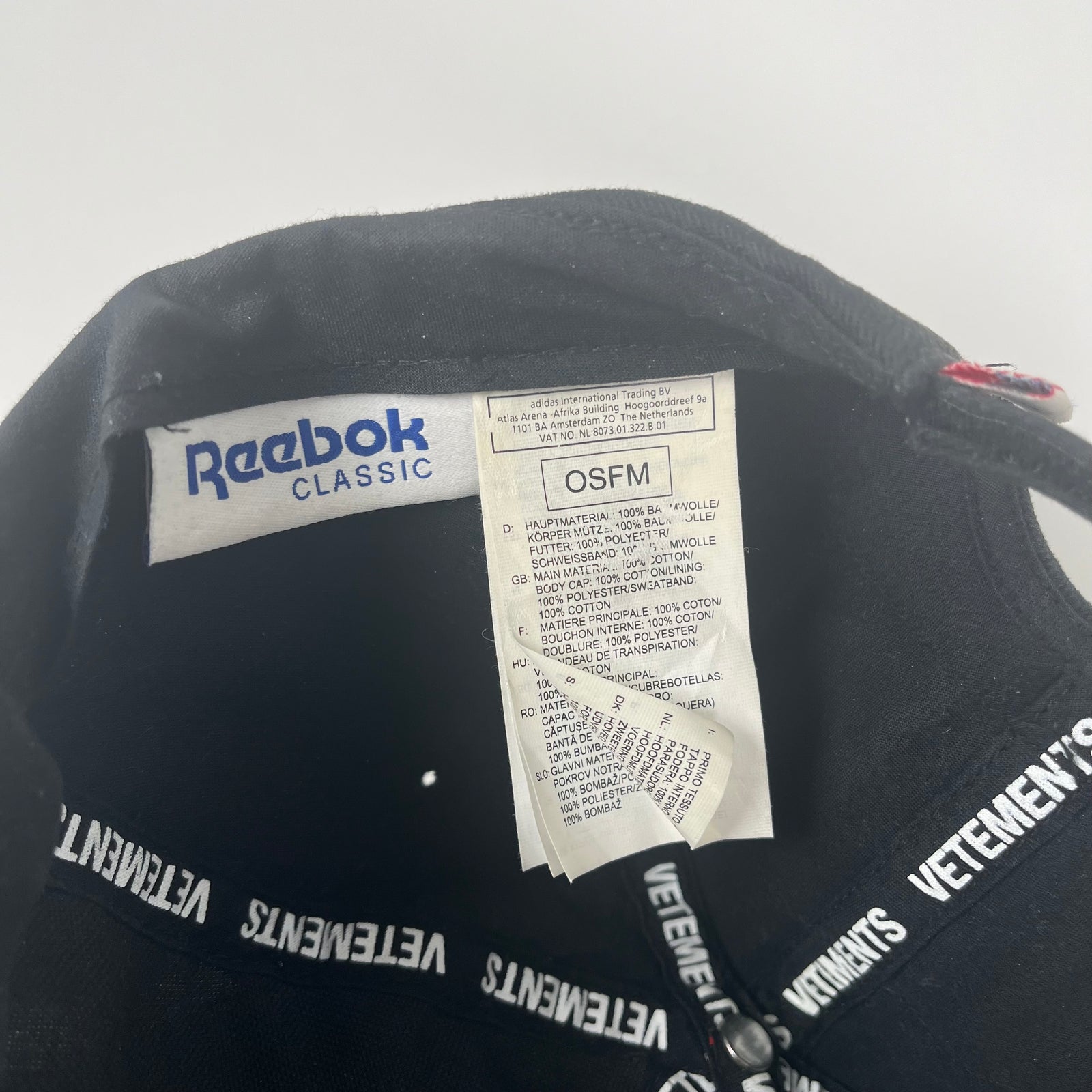 Vetements x Reebok Hybrid America Flag Hat
