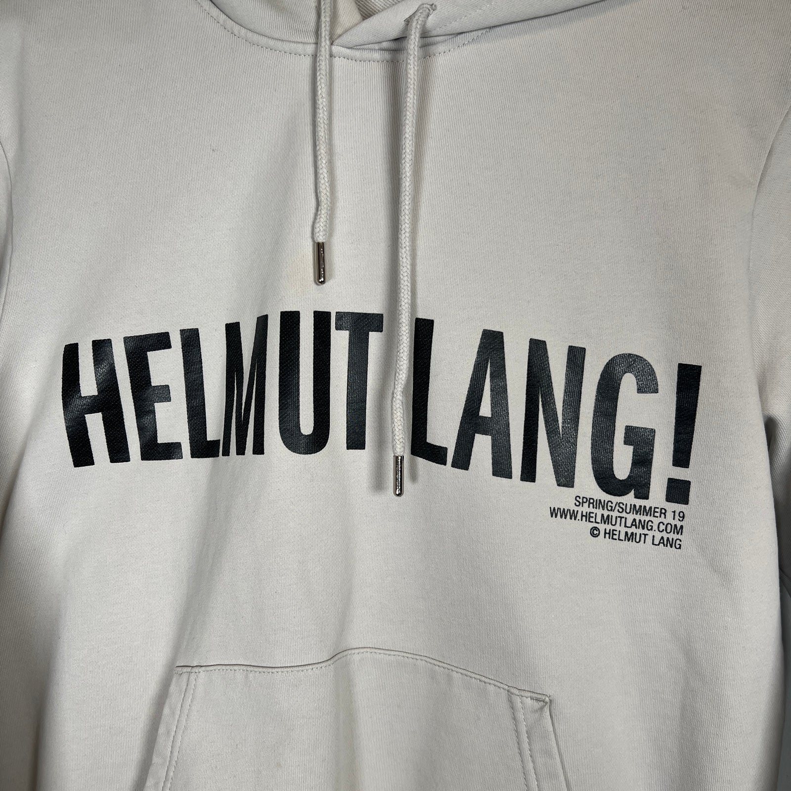 Helmut Lang Grey Exclamation Hoodie Size S
