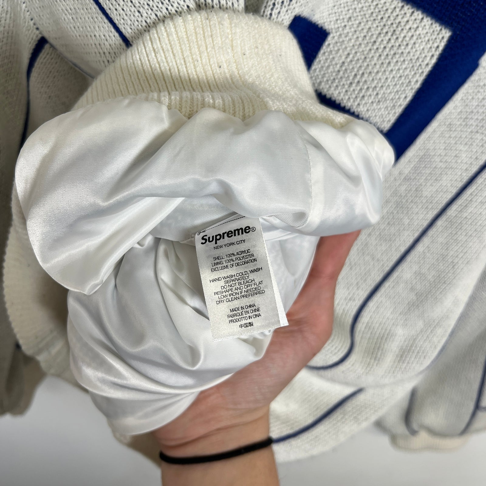 Supreme Pinstripe Knit Varsity Size M
