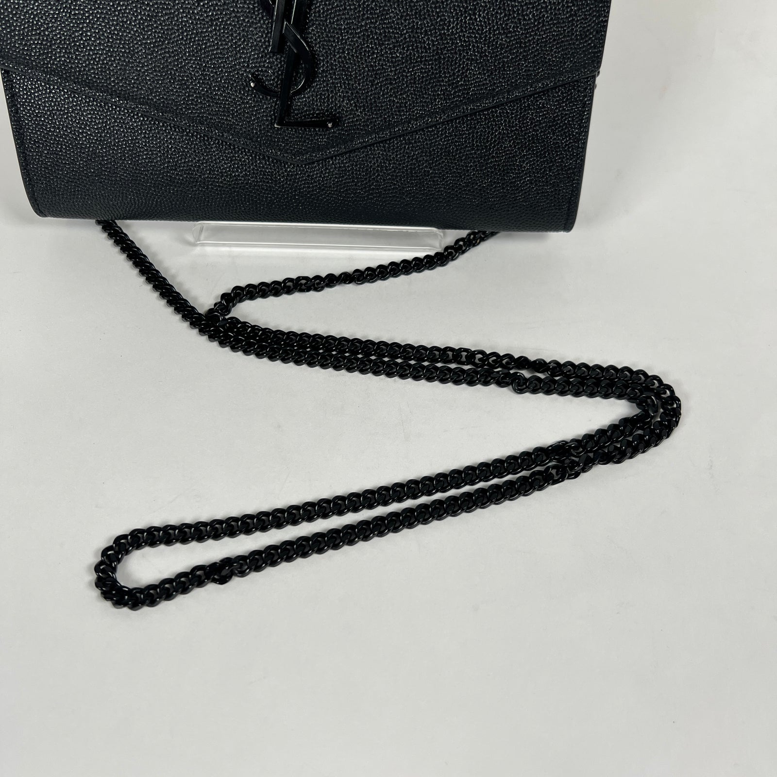 YSL Black Uptown Chain Wallet