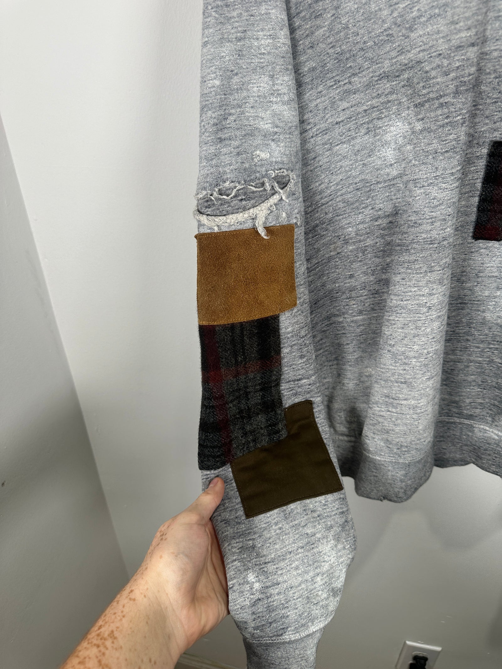 DSQUARED2 Grey Patchwork Hoodie Size S