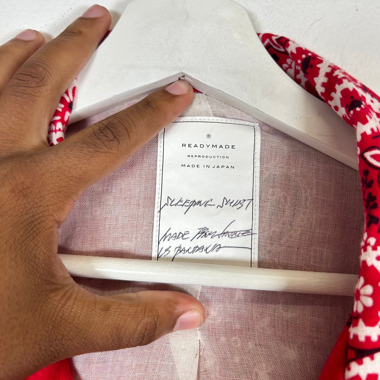 Readymade Red Bandana Longsleeve 'Sleeping Shirt' Size 4