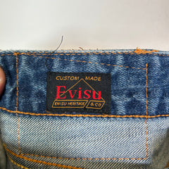 Evisu Lightwash Monogram Selvedge Denim Jeans Size 36