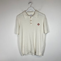 Casablanca White Knit Logo Polo Size XL