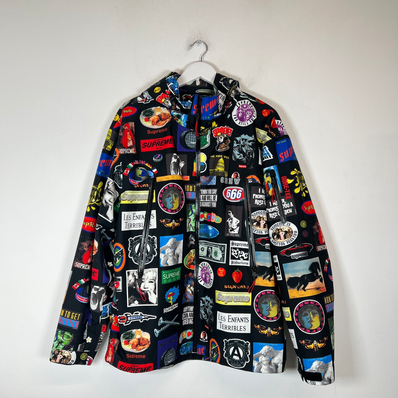 Supreme GORE-TEX SS21 Black Stickers Shell Jacket Size L
